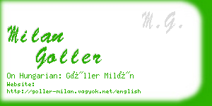 milan goller business card